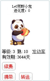 qq游戏3+10熊猫宝宝有效期3600多天不带进化度详情图 qq游戏3+10熊猫宝宝有效期3600多天不带进化度详情图